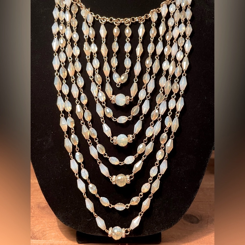 Milky crystal multi strand necklace *Host Pick* - Picture 4 of 5
